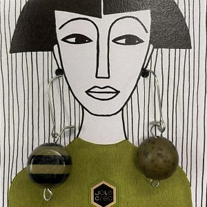 ORECCHINI RIGHE oliva