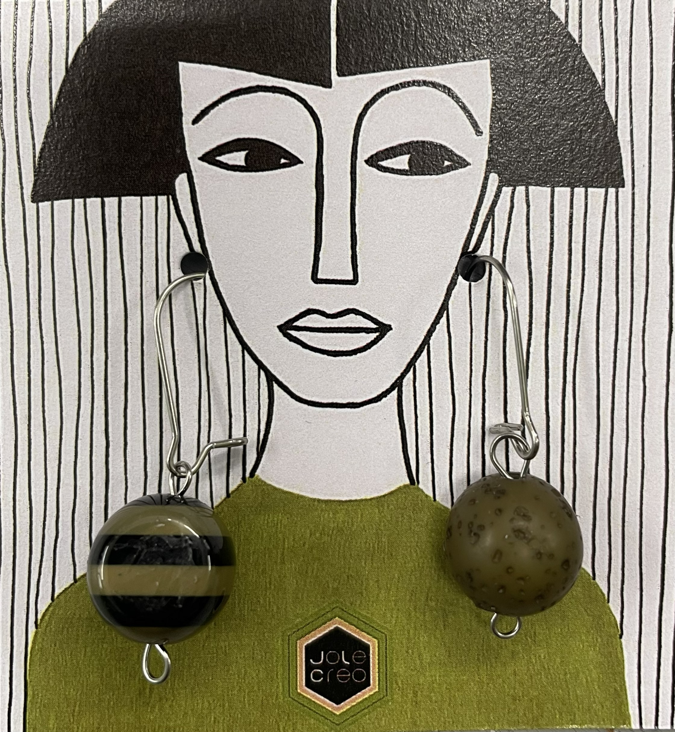 ORECCHINI RIGHE oliva