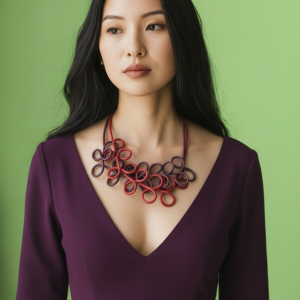 COLLANA OTTO prugna-burgundy