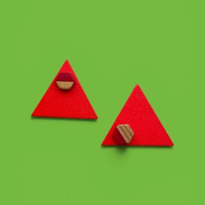 ORECCHINI WOOD ROSSO