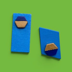 ORECCHINI WOOD AZZURRO