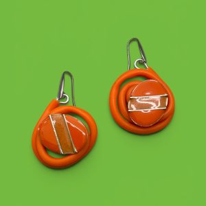 ORECCHINI BOTTON arancio