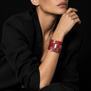 BRACCIALE PELLE rosso